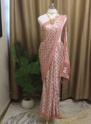 Fancy saree with small stone and Embroidery Border