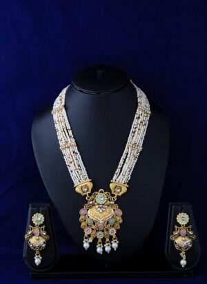 The Apsara Rani Multi-Strand Pearl & Meenakari Haar Set