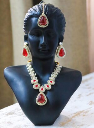 Regal Tear-Drop Kundan & Polki Set